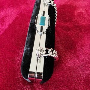 Ralph Lauren Black and Silver Clutch